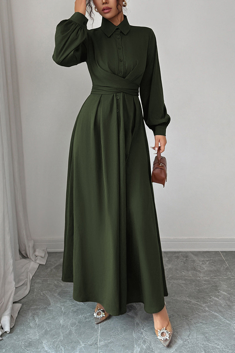 Elegant Long Sleeve Maxi Casual Dress
