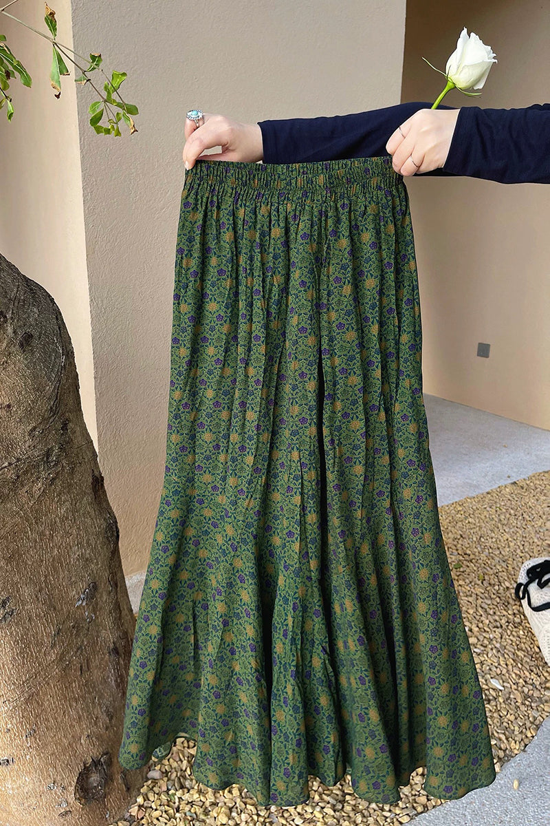 Elegant Patterned Midi Skirt