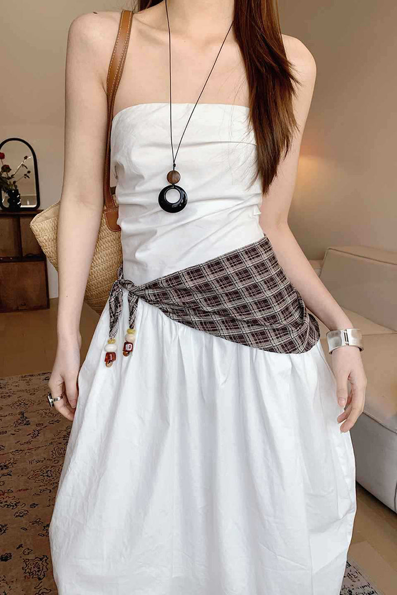 Chic Plaid Waist Tie Accessory