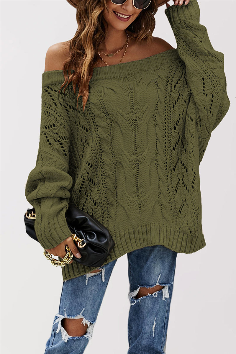 Off-Shoulder Oversized Knit Sweater