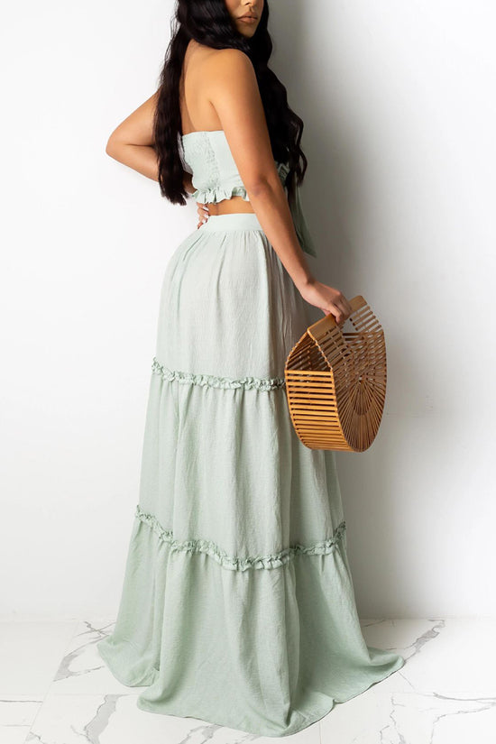 Elegant Bow Tie Skirt Set