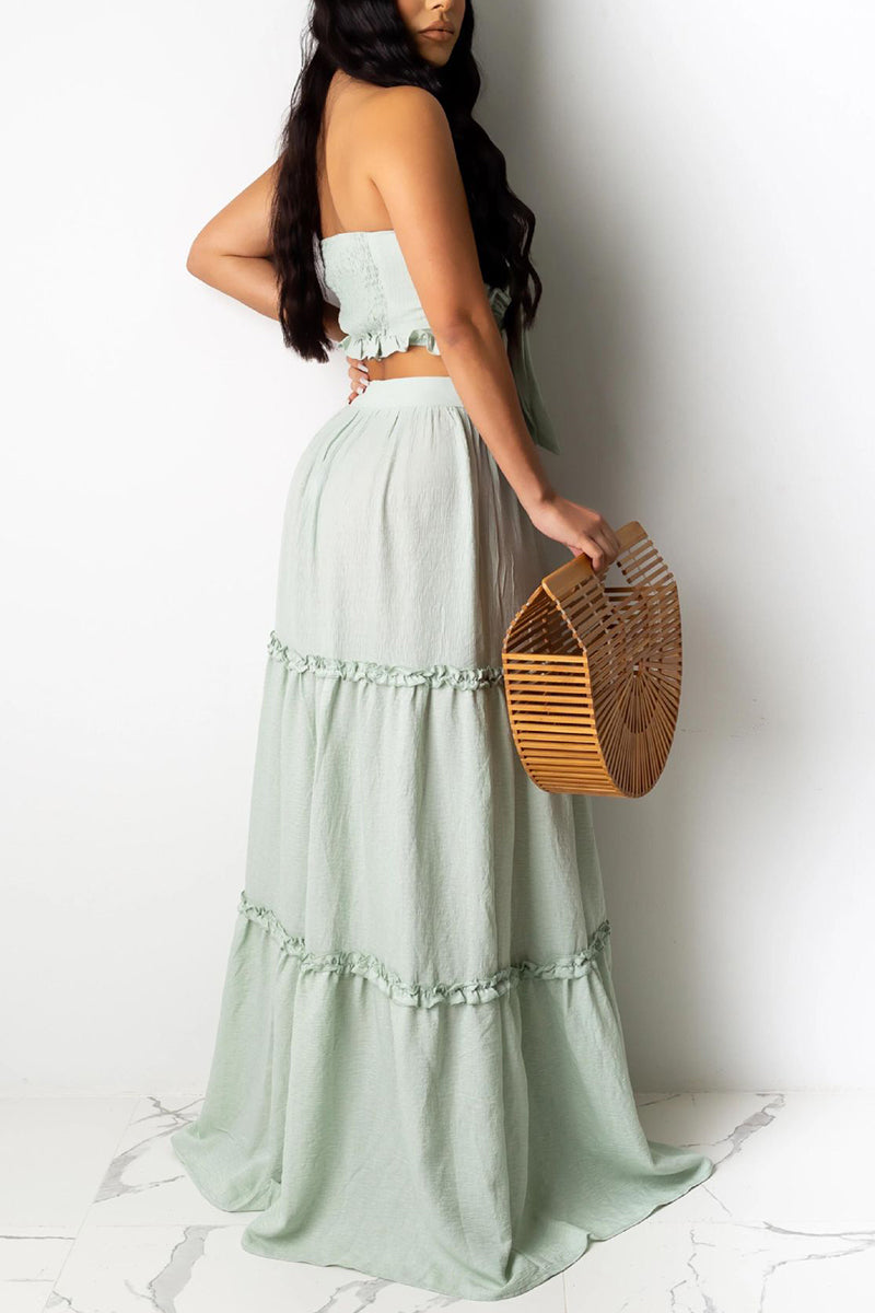 Elegant Bow Tie Skirt Set