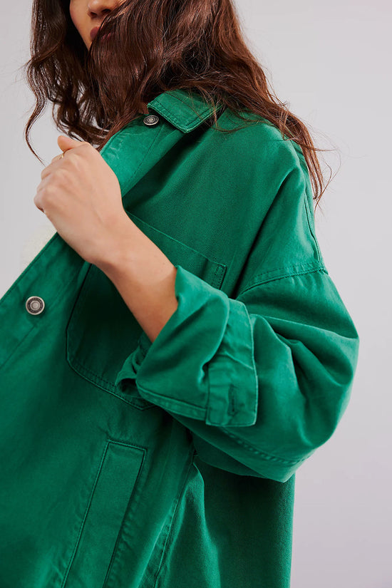 Oversized Denim Jacket with Pocket Detail