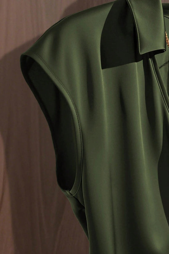 Draped Sleeveless Wrap Blouse