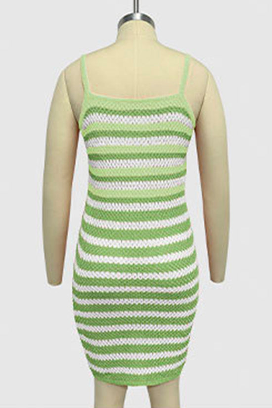 Striped Sleeveless Knit Casual Dress