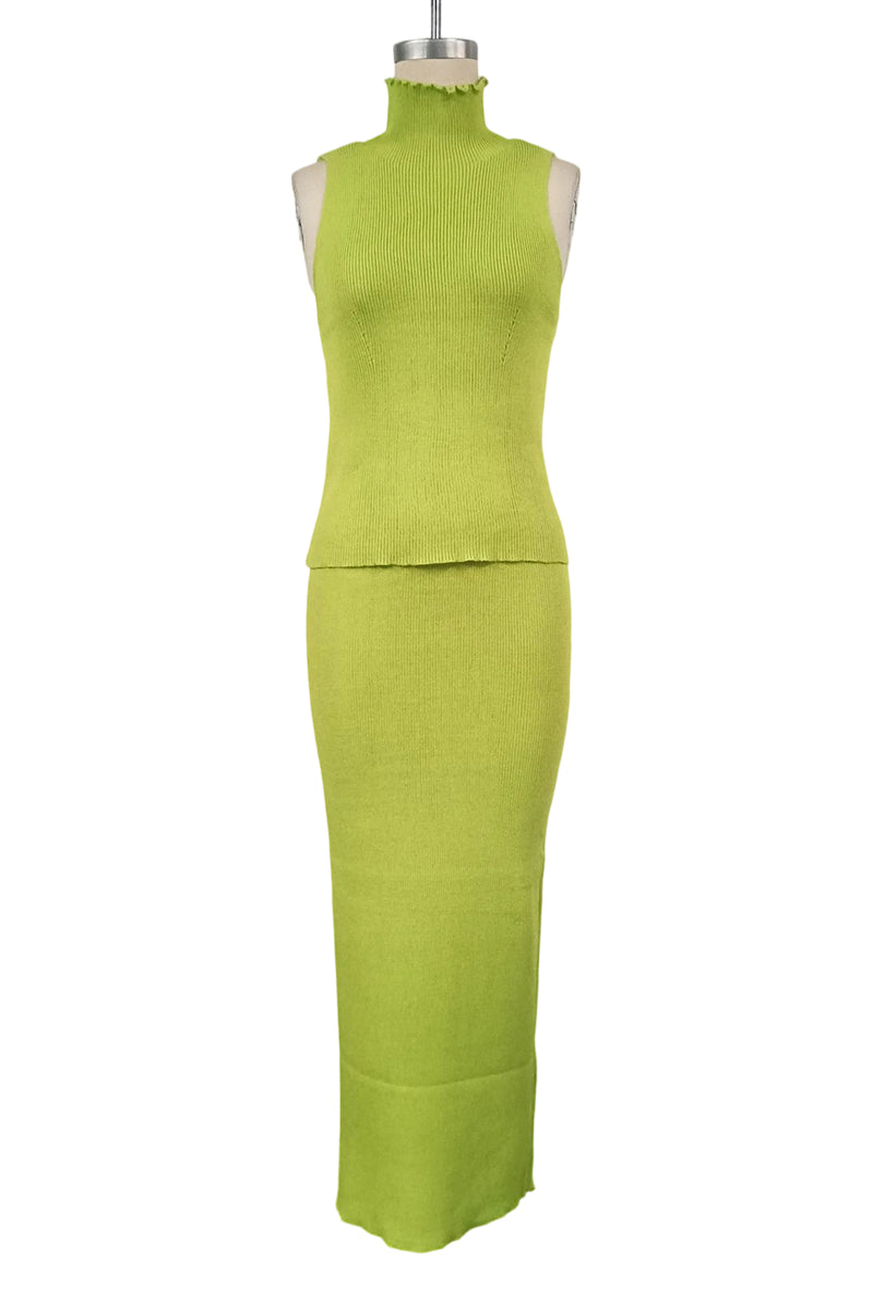 Sleeveless Turtleneck Skirt Set