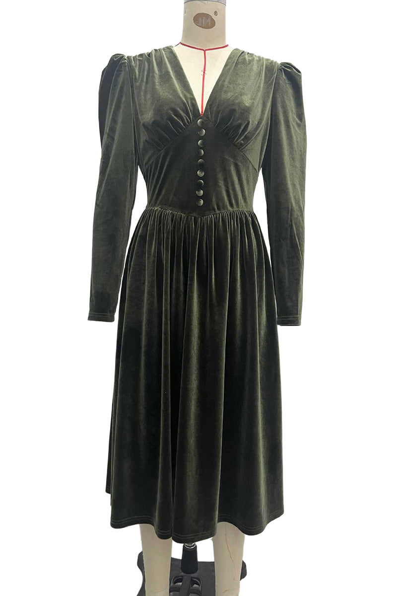 Elegant Long Sleeve Midi Dress