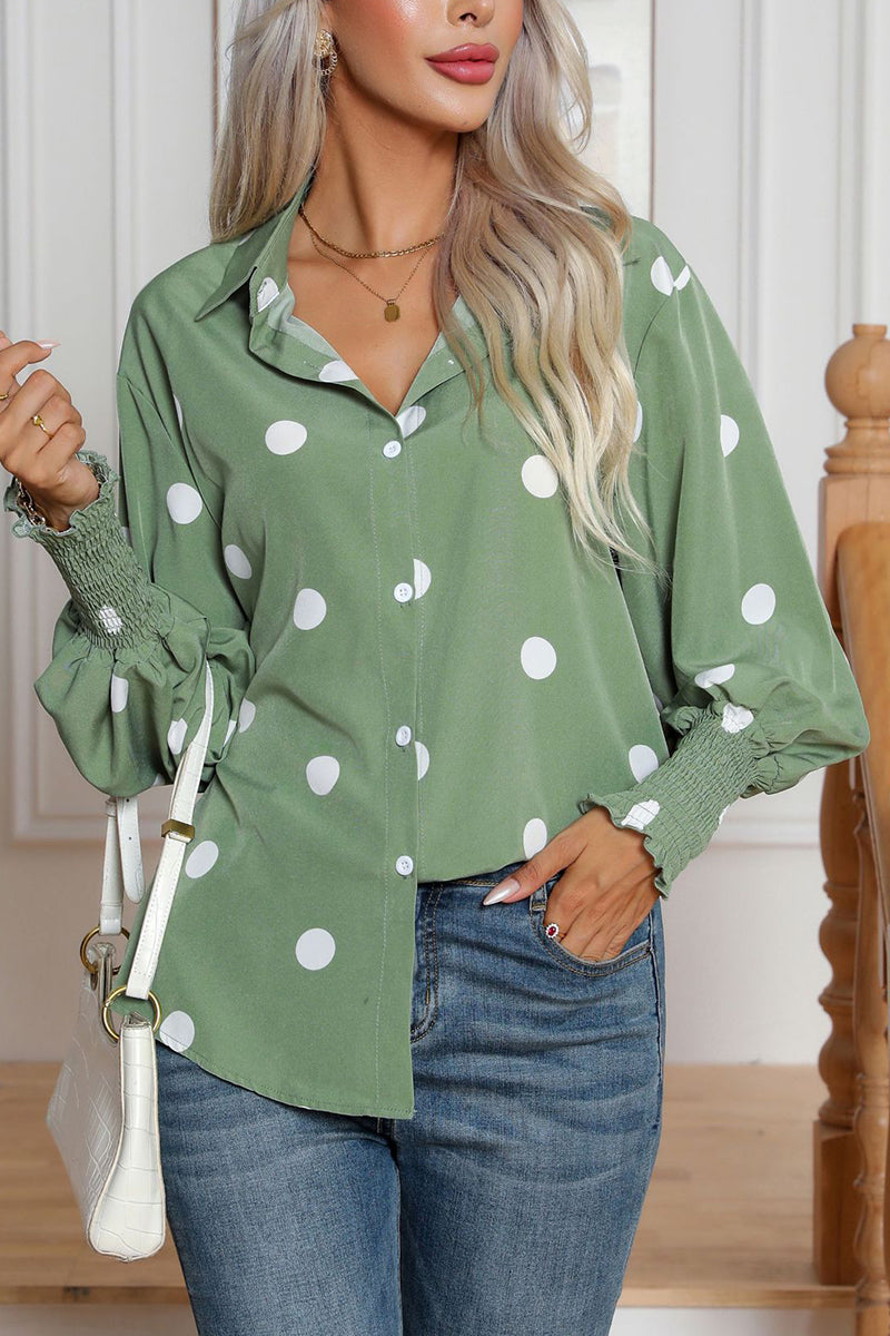 Polka Dot Long Sleeve Blouse
