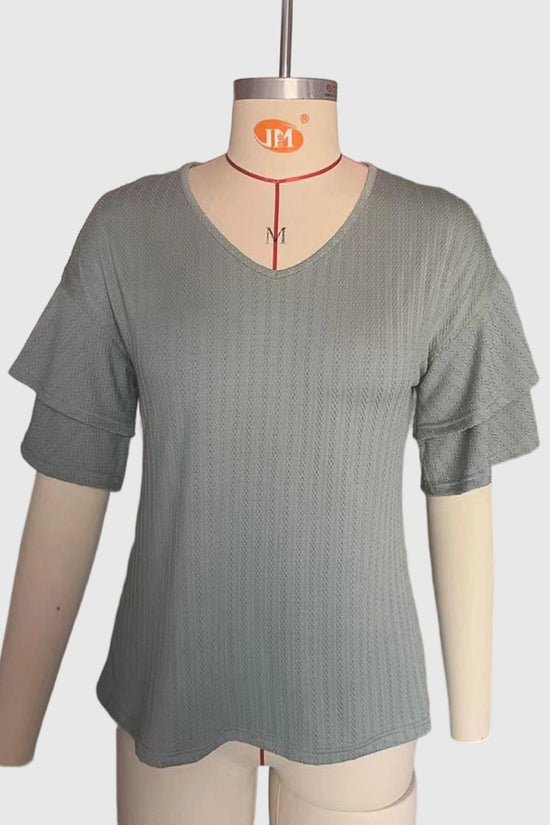 V-Neck Layered Sleeve T-Shirt