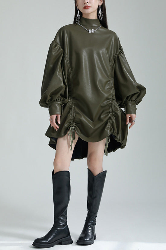 Elegant Oversized Balloon Sleeve Dress