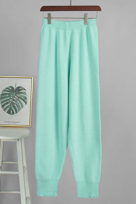 Elegant Pants Set with Knit Details