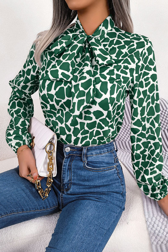 Bold Print Long Sleeve Blouse