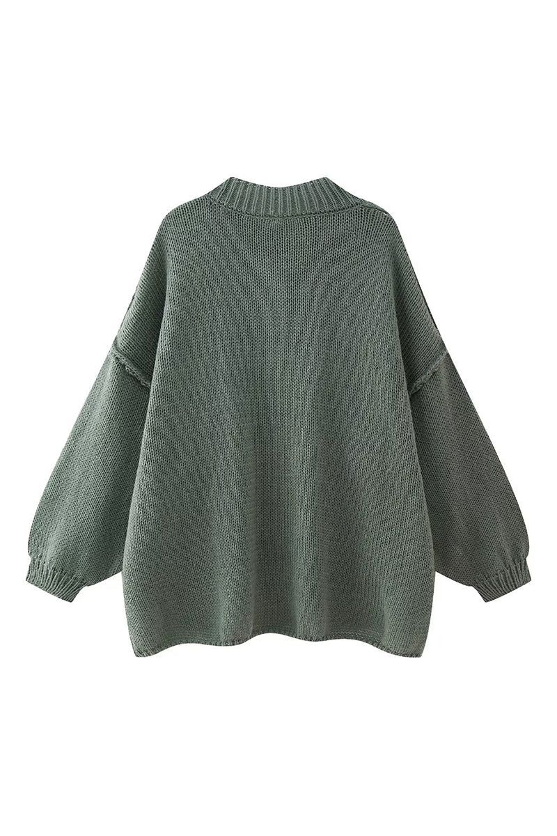 Oversized Button-Up Cardigan