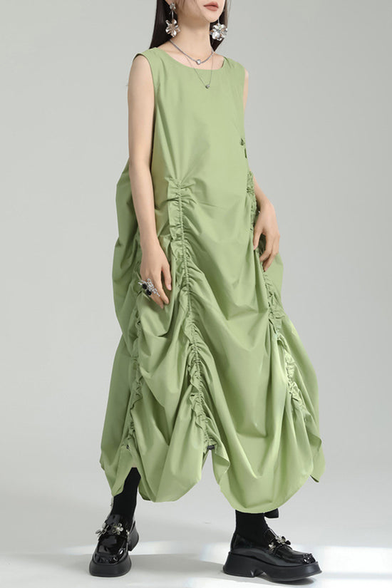 Sleeveless Draped Casual Maxi Dress