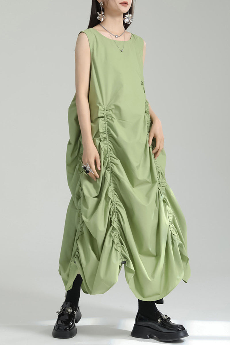 Sleeveless Draped Casual Maxi Dress