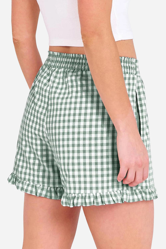 Gingham Frilled Casual Shorts