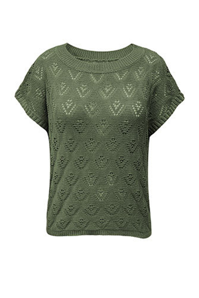 Textured Knit Short Sleeve Top