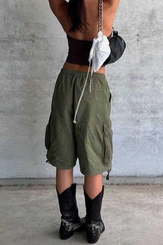 Tie-Waist Casual Cargo Shorts