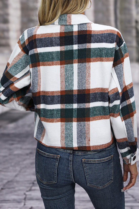Checked Button-Up Casual Jacket