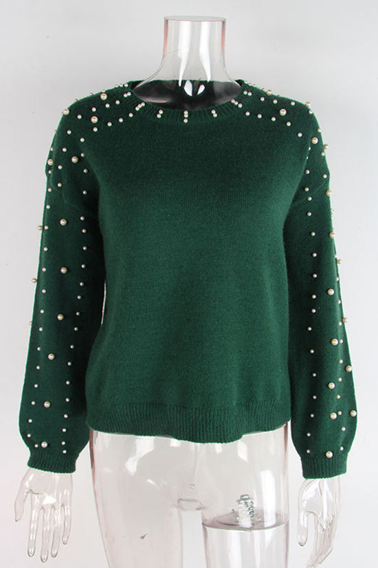 Elegant Pearl Embellished Sweater