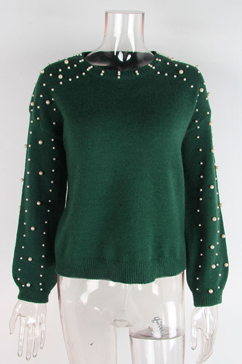 Elegant Pearl Embellished Sweater