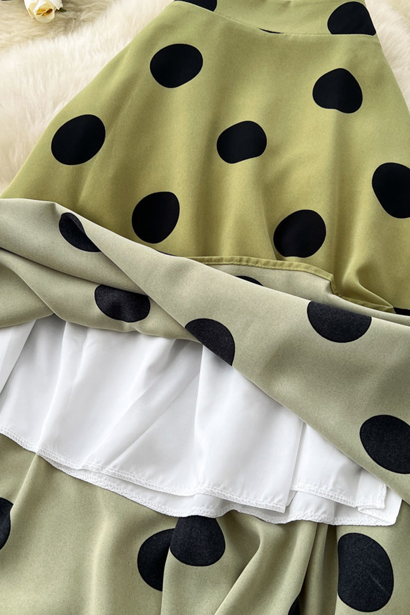 Polka Dot Midi Skirt
