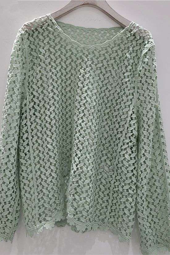 Elegant Patterned Openwork Top