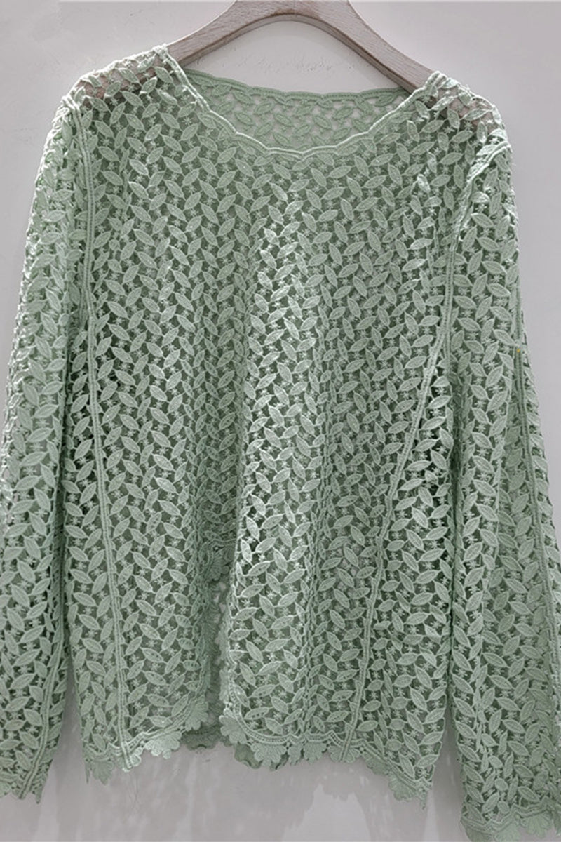 Elegant Patterned Openwork Top