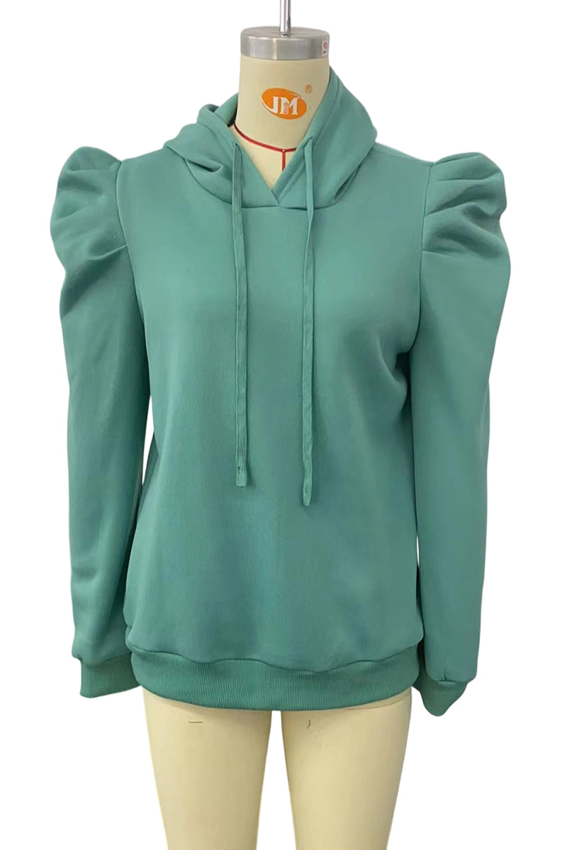 Puff Sleeve Casual Hoodie