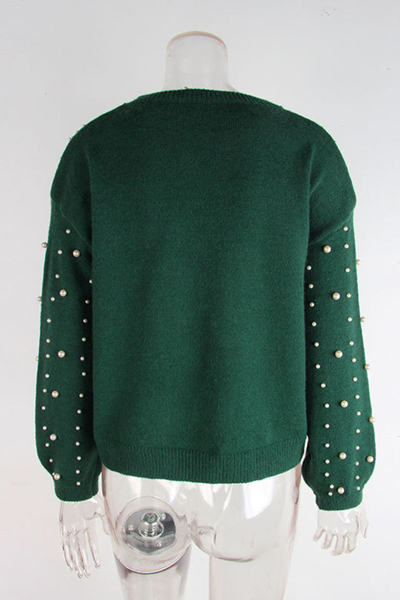 Elegant Pearl Embellished Sweater