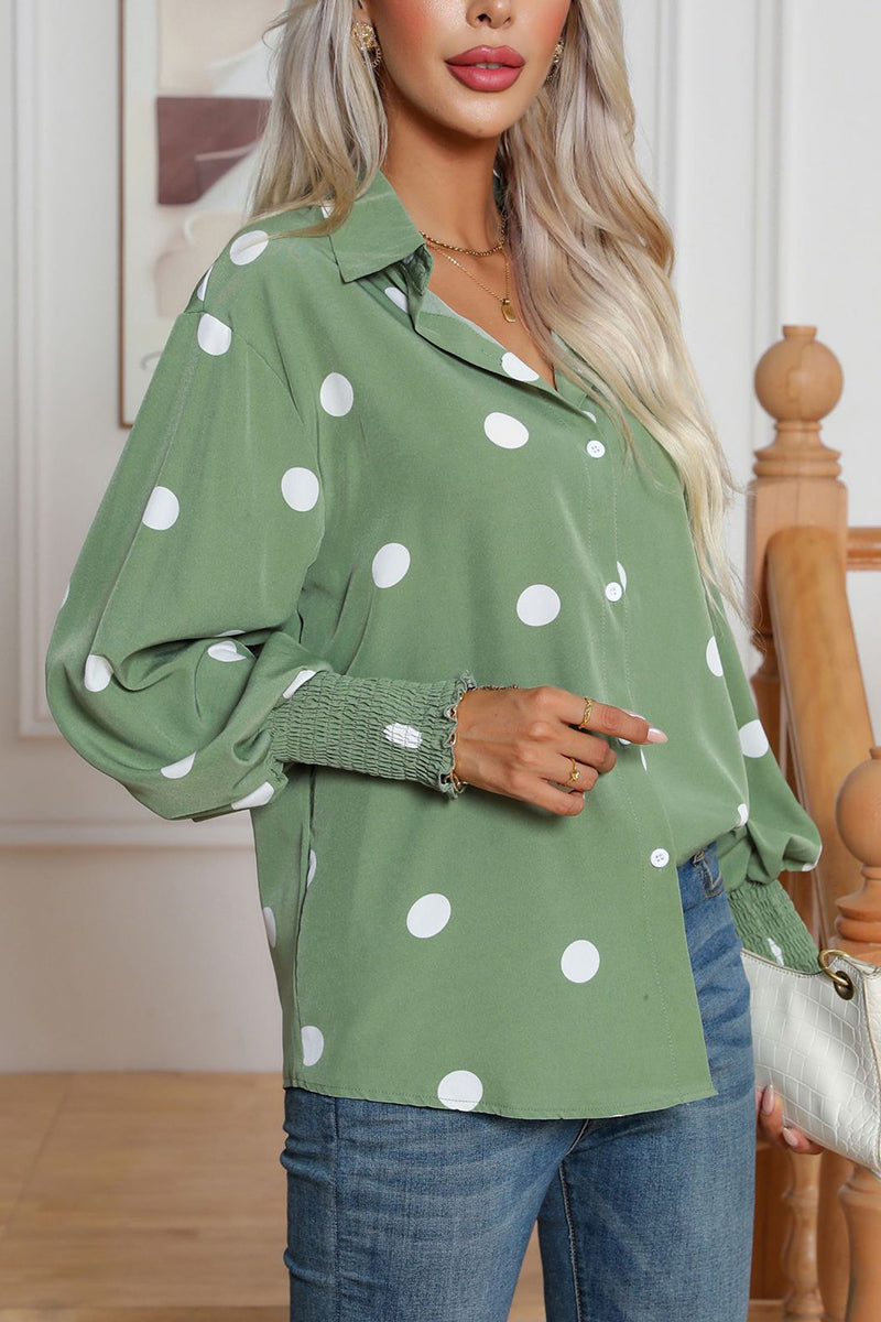 Polka Dot Long Sleeve Blouse
