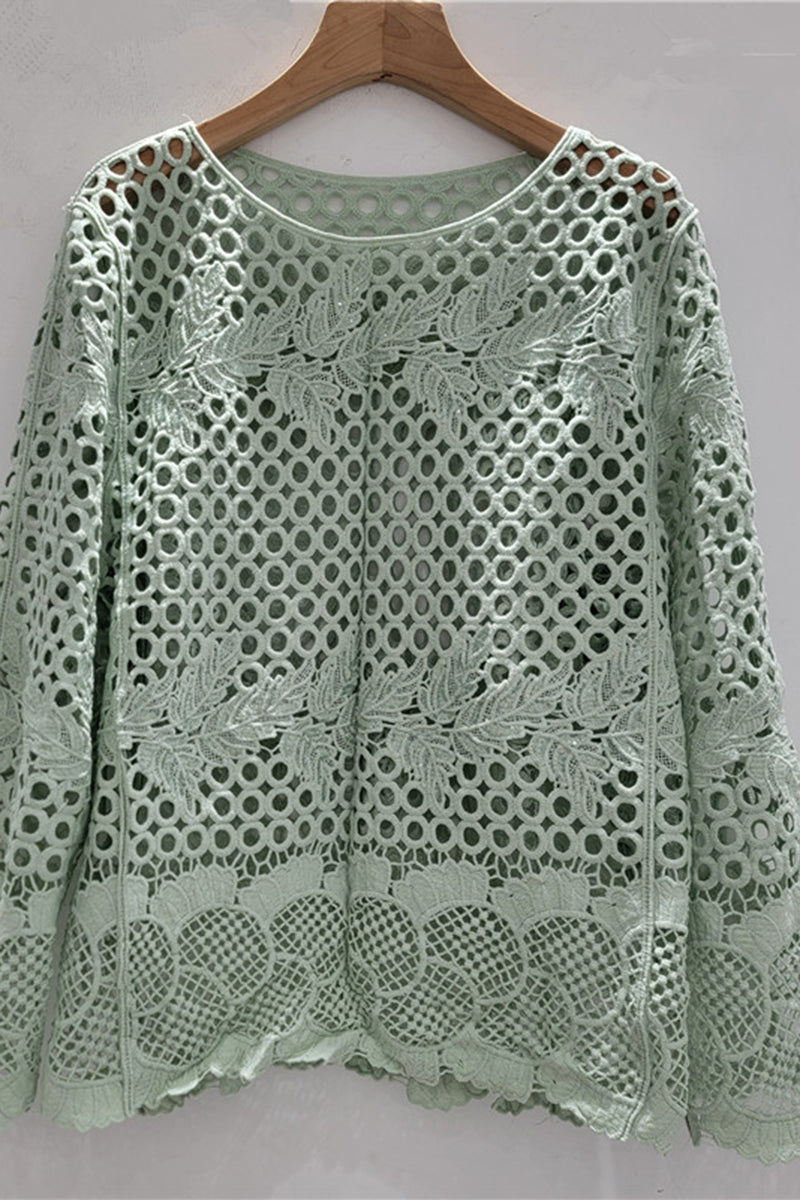 Elegant Patterned Openwork Top