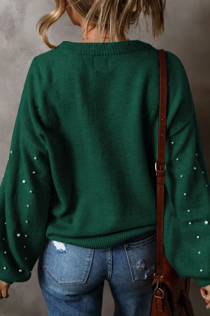 Elegant Pearl Embellished Sweater