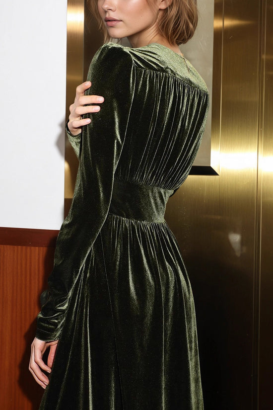 Elegant Long Sleeve Midi Dress