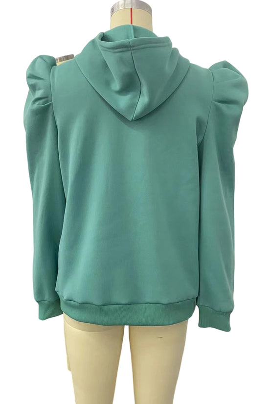 Puff Sleeve Casual Hoodie