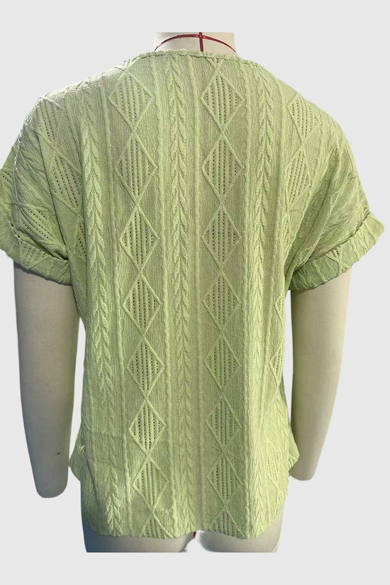 Button-Detail V-Neck T-Shirt