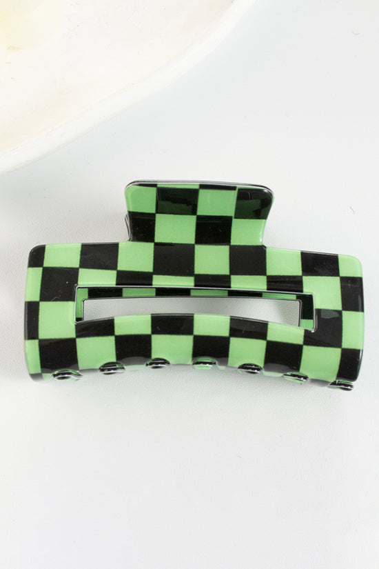 Checkered Pattern Hair Claw Clip