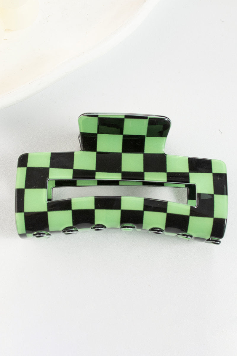 Checkered Pattern Hair Claw Clip