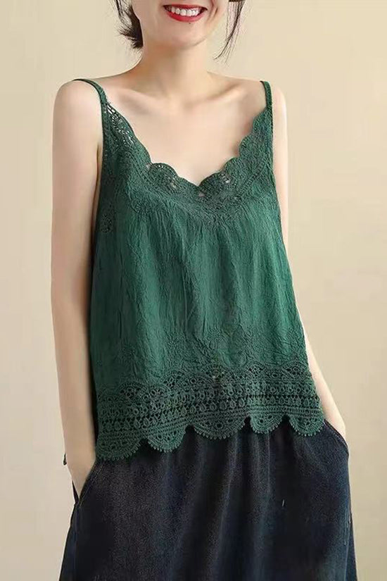 Elegant Lace Trim Tank Top