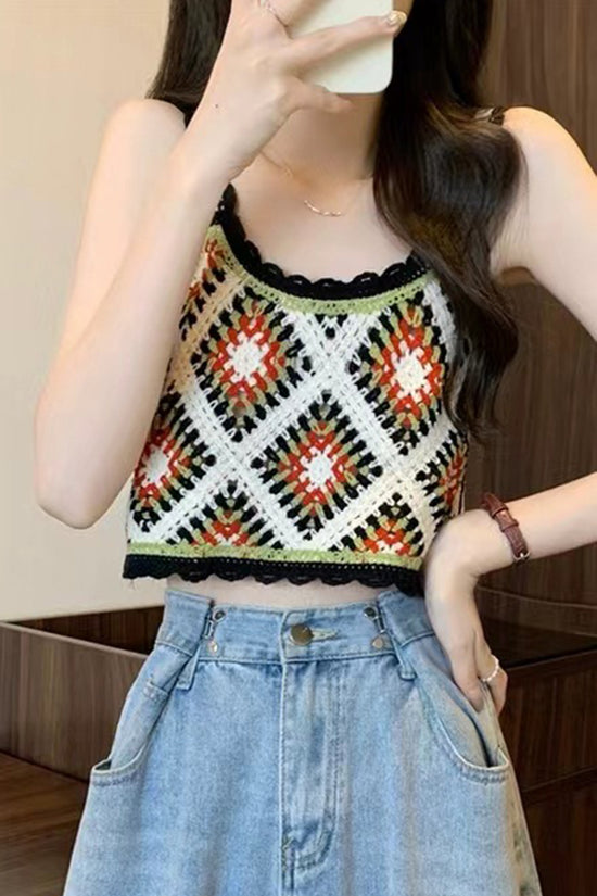 Crochet Floral Tank Top