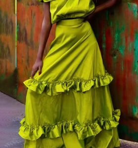 Ruffled Off-Shoulder Maxi Dress