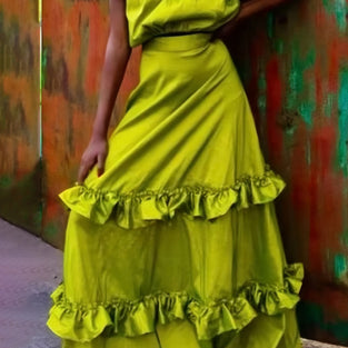 Ruffled Off-Shoulder Maxi Dress
