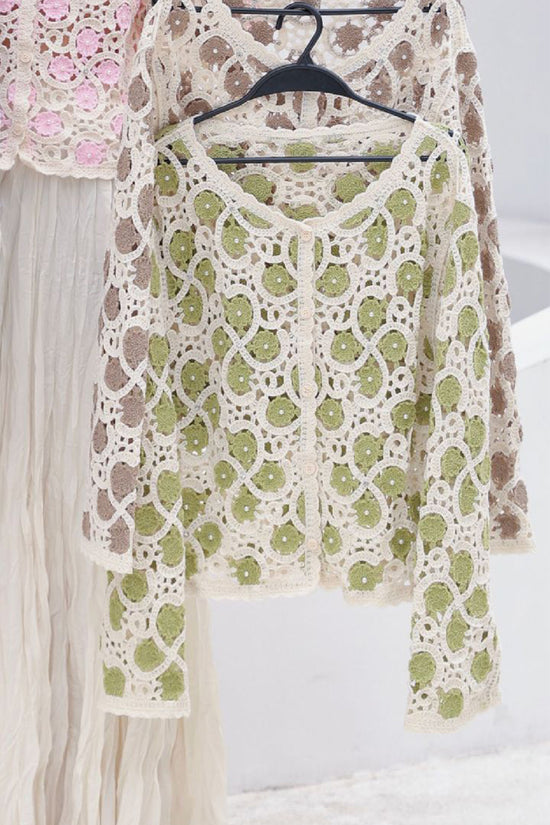 Elegant Crochet Pattern Long Sleeve Blouse
