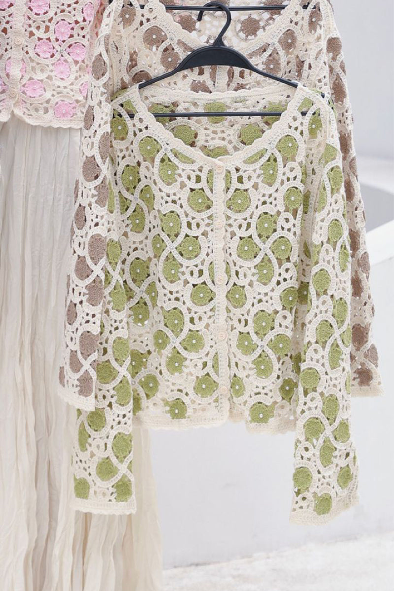 Elegant Crochet Pattern Long Sleeve Blouse