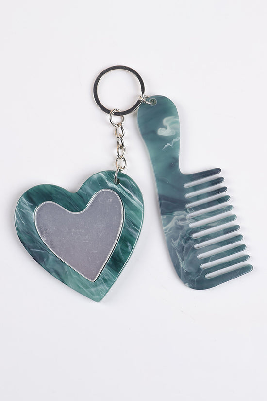 Heart and Comb Keychain Set