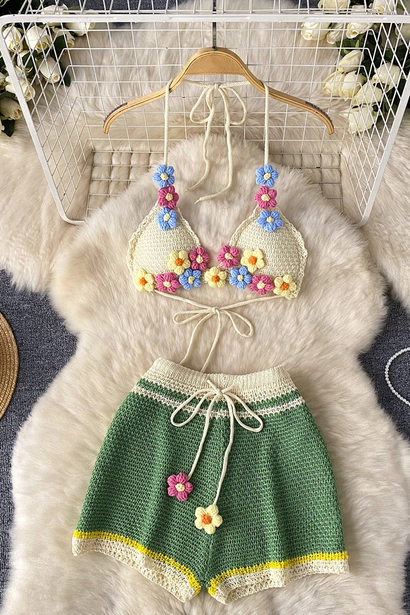 Floral Crochet Bikini Set