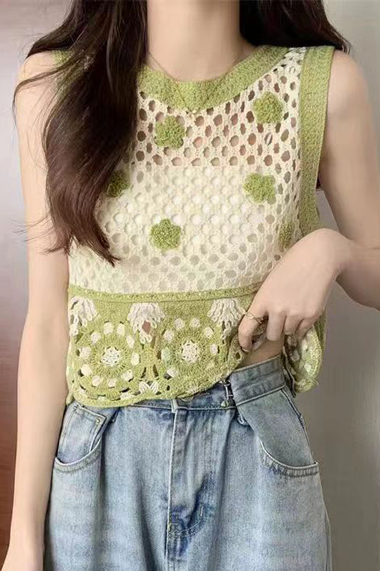 Crochet Floral Patchwork Tank Top