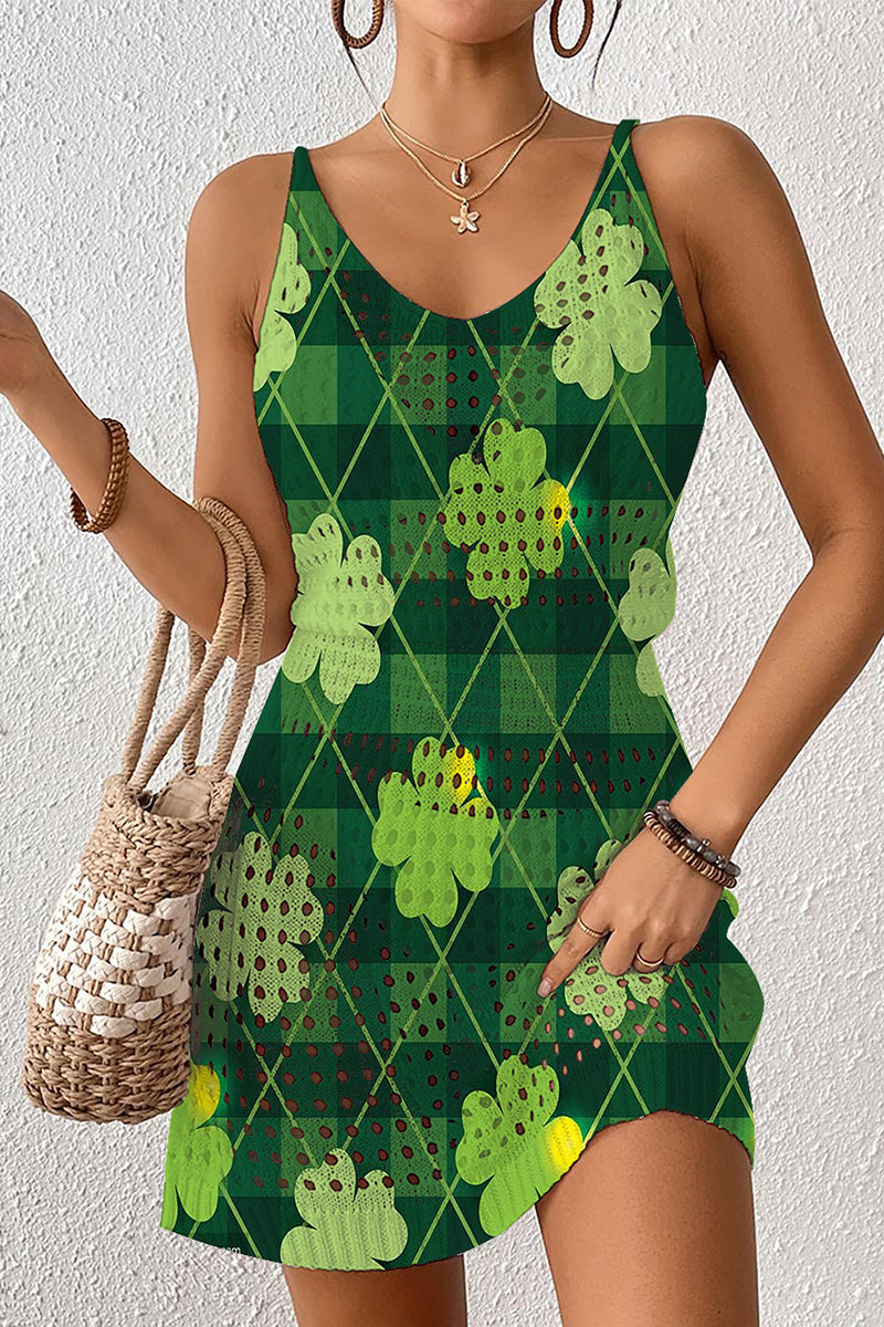 Geometric Pattern Sleeveless Cover-Up