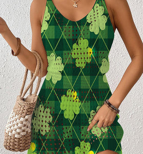 Geometric Pattern Sleeveless Cover-Up