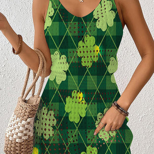Geometric Pattern Sleeveless Cover-Up